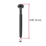 100pijas#8x2-1/2'cabeza plana phillips multiusos cuerda fina