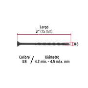 100 pijas #8 x 3'cabeza plana phillips multiusos cuerda fina