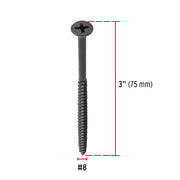 100 pijas #8 x 3'cabeza plana phillips multiusos cuerda fina
