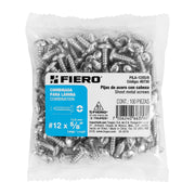 Bolsa con 100 pijas para lámina, #12 x 5/8', FIERO