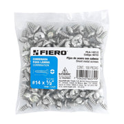 Bolsa con 100 pijas para lámina, #14 x 1/2', FIERO
