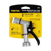 Pistola metálica para riego de 4', 2 funciones, PRETUL