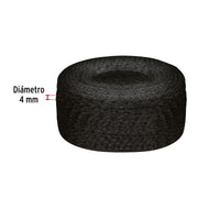 Piola de nylon paracord de 4mm, rollo, negro, 1kg, FIERO