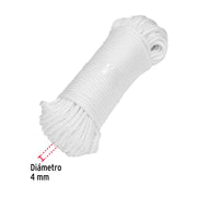 Piola de poliéster diamante de 4mmx30m blanca, madeja, FIERO