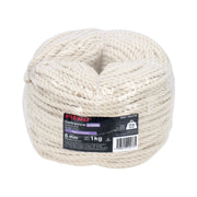 Piola de algodón de 6 mm, rollo, natural, 1 kg, FIERO