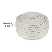 Piola de algodón de 6 mm, rollo, natural, 1 kg, FIERO