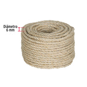 Piola de Sisal (henequén) de 6 mm x 30 m natural, FIERO