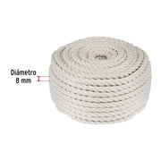 Piola de algodón de 8 mm, rollo, natural, 1 kg, FIERO