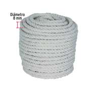 Piola de Algodón de 8 mm x 30 m natural, FIERO