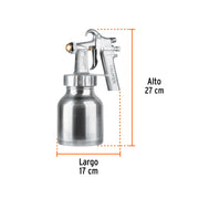 Pistola p/pintar baja presión, 1.5 mm, pulida, entrada inf