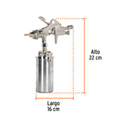 Pistola compacta p/retoque HVHP vaso alum, 1.5 mm, TRUPER