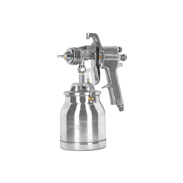 Pistola p/pintar succión HVHP vaso alum, 1.8mm, 2 vál TRUPER