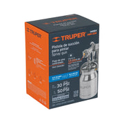 Pistola p/pintar succión HVLP vaso aluminio, 1.4 mm, TRUPER