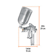 Pistola para pintar LVMP vaso aluminio, 1.4 mm, TRUPER