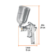 Pistola para pintar LVMP vaso aluminio, 1.7 mm, TRUPER