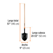 Pala irrigación T-2000 3 perforaciones mango largo 45'