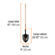 Pala irrigación T-2000, mango largo 45', TRUPER