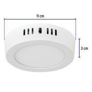 Luminario LED plafón 6W 3000K, redondo, blanco, VOLTECK
