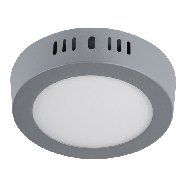 Luminario LED plafón 6W 6500K, redondo, gris, VOLTECK