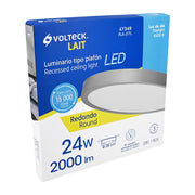 Luminario LED plafón 24W 6500K, redondo, gris, VOLTECK