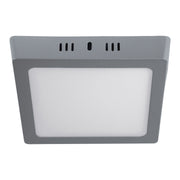 Luminario LED plafón 12W 6500K, cuadrado, gris, VOLTECK