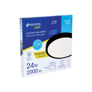 Luminario LED plafón 24W 6500K, redondo, negro, VOLTECK