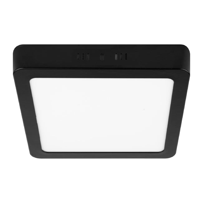 Luminario LED plafón 18W 6500K, cuadrado, negro, VOLTECK