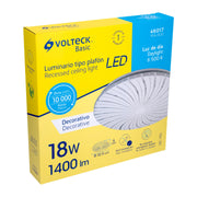 Luminario LED plafón decorativo 18W 6500K, espiral, BASIC
