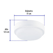 Luminario LED plafón para baño 15W 4000K, redondo, VOLTECK