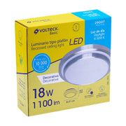 Luminario LED plafón decorativo 18W 6500K, metálico, BASIC
