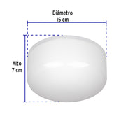 Luminario LED plafón 15W 6500K, con base E26, VOLTECK