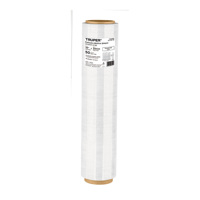 Rollo de 244m película plástica transparente playo 18' cal50