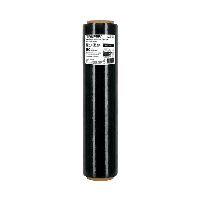 Rollo de 244m película plástica negra playo, 18', cal 50