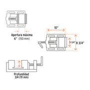 Prensa morsa plana, apertura 6' (150 mm), TRUPER