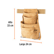 Porta herramientas de carnaza con 12 compartimentos, TRUPER