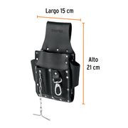 Porta herramientas grande de cuero, 7 compartimentos, TRUPER