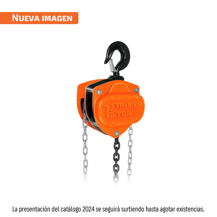 Polipasto de cadena de 1-1/2 ton, TRUPER