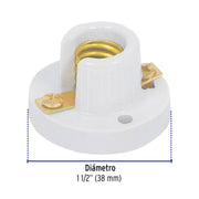 Portalámpara de porcelana para candil, VOLTECK