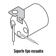 Portalámpara de porcelana, soporte tipo escuadra, VOLTECK