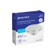 Portalámpara de porcelana, 4-1/2', redonda, VOLTECK