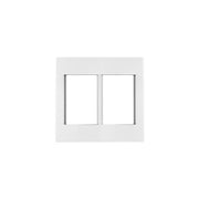 Placa 2 ventanas, 6 módulos, línea Española, color blanco