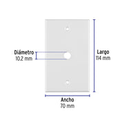 Placa de ABS pasacable, Standard, blanco, VOLTECK