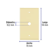 Placa de ABS pasacable, Standard, marfil, VOLTECK