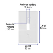 Placa de ABS para interruptor vertical, Standard, blanco