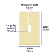 Placa de ABS para interruptor vertical, Standard, marfil