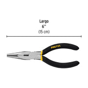Pinza de punta y corte 6' mango de PVC, PRETUL