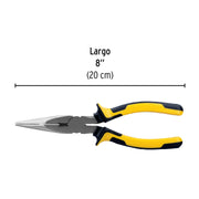 Pinza de punta y corte 8' mango Comfort Grip, PRETUL
