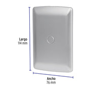 Placa de ABS ciega, línea italiana, color plata, VOLTECK
