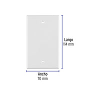 Placa de ABS ciega, Standard, blanco, VOLTECK