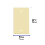Placa de ABS ciega, Standard, marfil, VOLTECK